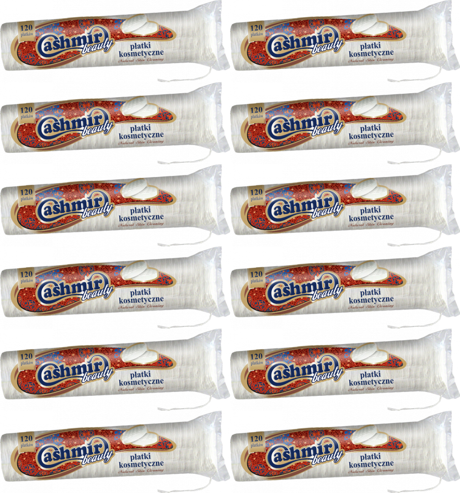 12x Płatki kosmetyczne Cashmir, 120 sztuk