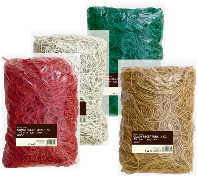 Gumki recepturki Grand, 30mm, 1kg, mix kolorów