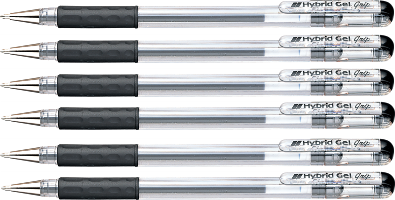 6x Długopis żelowy Pentel, K116, 0.6mm, czarny
