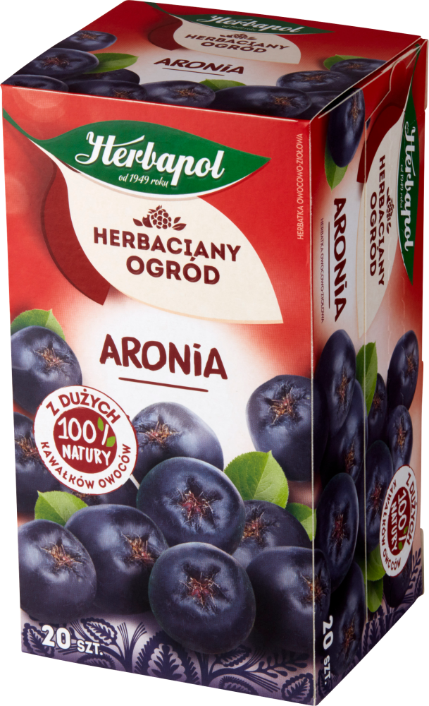 Herbata owocowa w torebkach Herbapol Herbaciany Ogród, aronia, 20 sztuk x3.5g