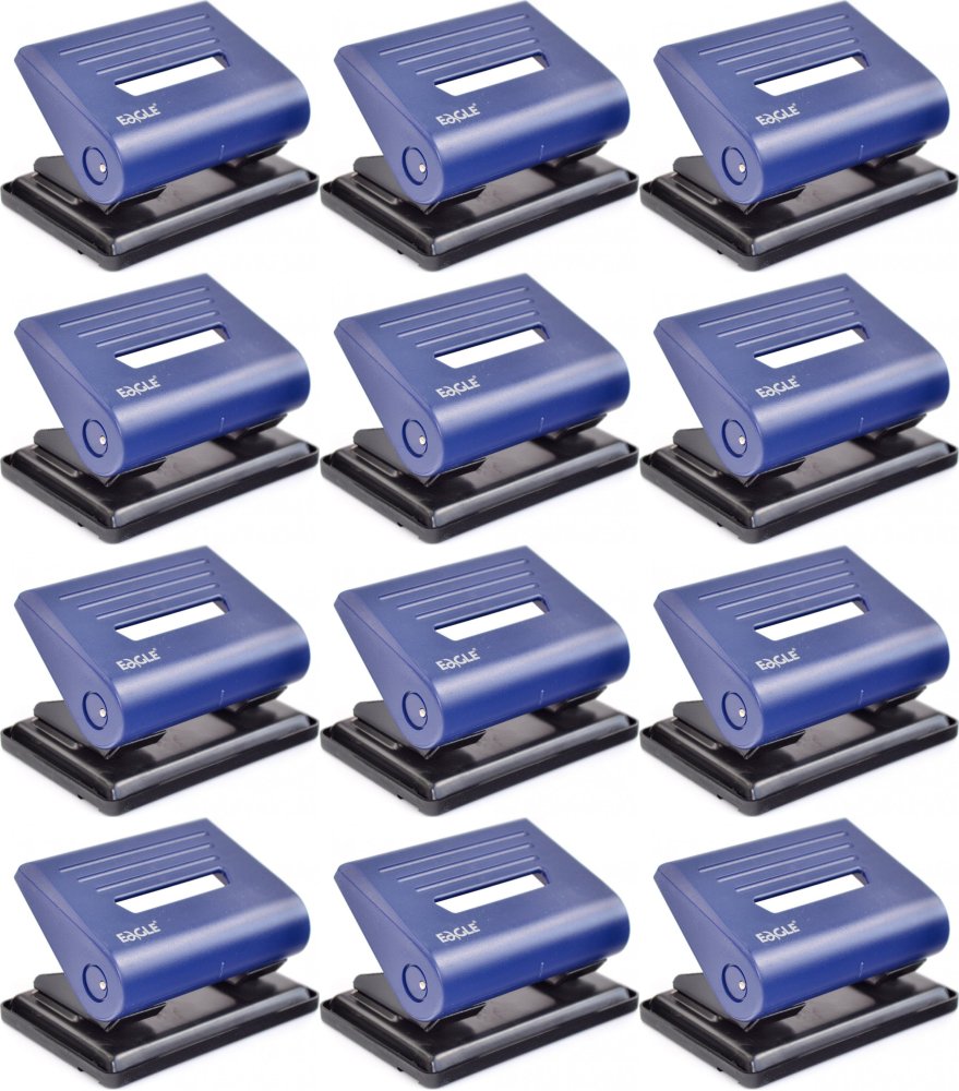 12x Dziurkacz Eagle, 837, do 25 kartek, niebieski