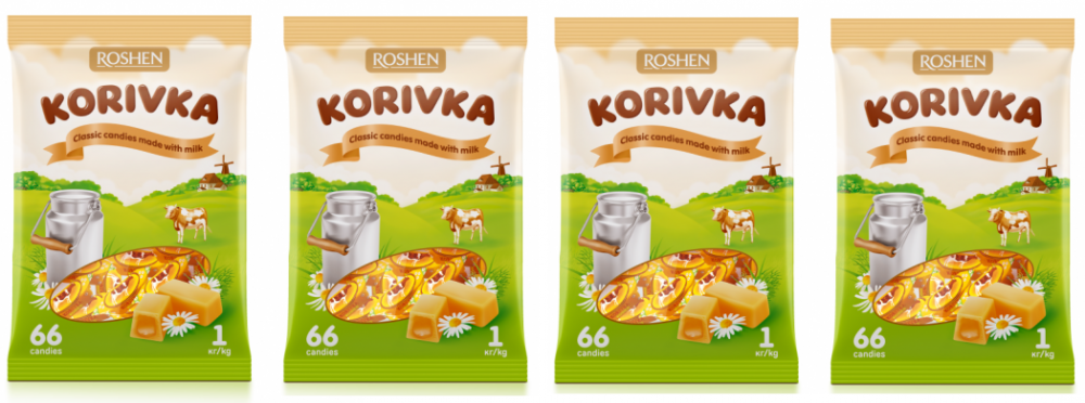 4x Cukierki Krówka Roshen, mleczny, 1kg