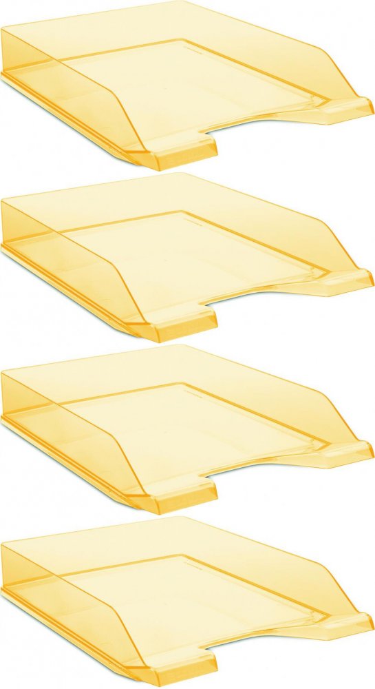 4x Półka na dokumenty Donau, A4, plastikowa, pomarańczowy