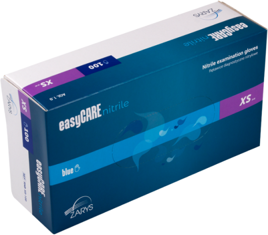 Rękawiczki nitrylowe Zarys, rozmiar XS, 100 sztuk, niebieski