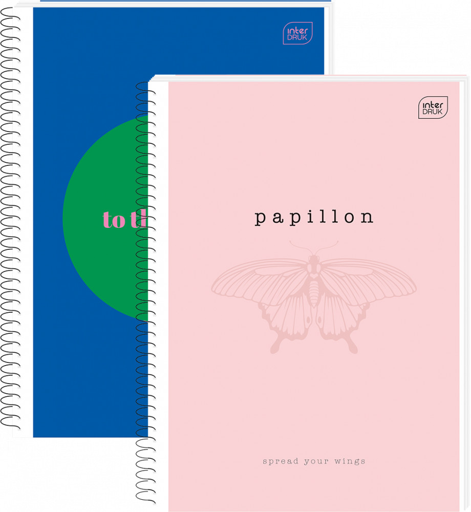 2x kołonotatnik Interdruk, A4, w kratkę, 100 kartek, mix wzorów