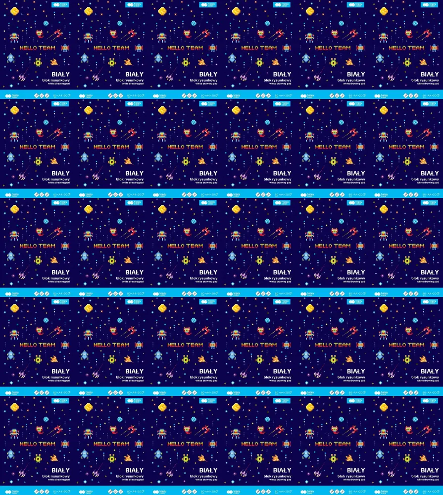 80x Blok rysunkowy Happy Color Pixi Planet, A4, 80 g/m2, 20 kartek, biały