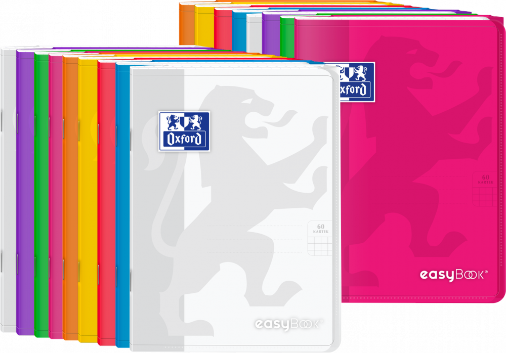15x Zeszyt w kratkę Oxford easyBook, A5, 60 kartek, mix kolorów