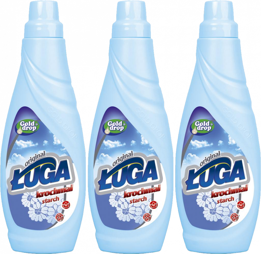 3x Krochmal w płynie Ługa Gold Drop, original, 750ml