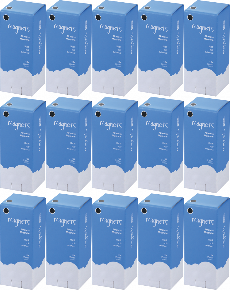 15x Magnesy Viking, 30mm, 10 sztuk, czarny