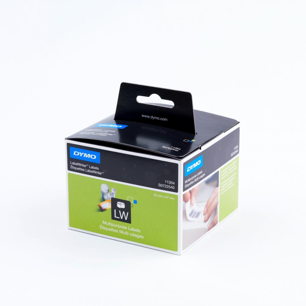 Etykiety uniwersalne Dymo 11354, 32x57mm, 1000 etykiet, biały