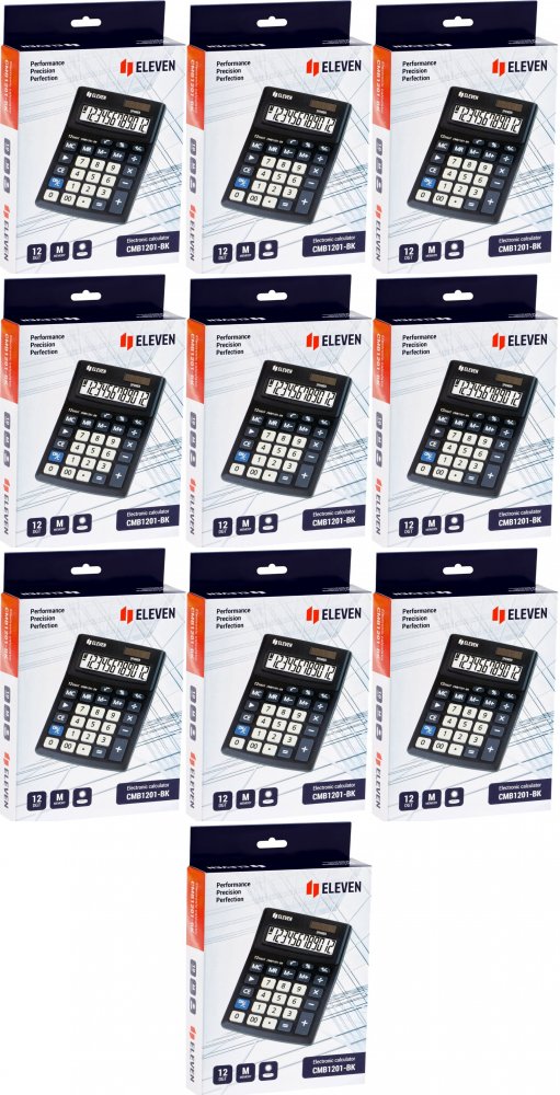 10x Kalkulator biurowy Eleven CMB1201-BK, 12 cyfr, czarny