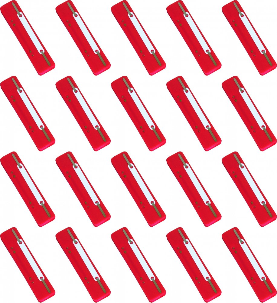 20x Wąsy skoroszytowe spinające dokumenty Donau, z metalową zawieszką, 25 sztuk, czerwony