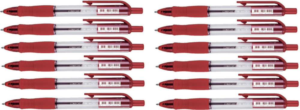 12 x długopis automatyczny Foray, Comfort RT-M, 1mm, czerwony