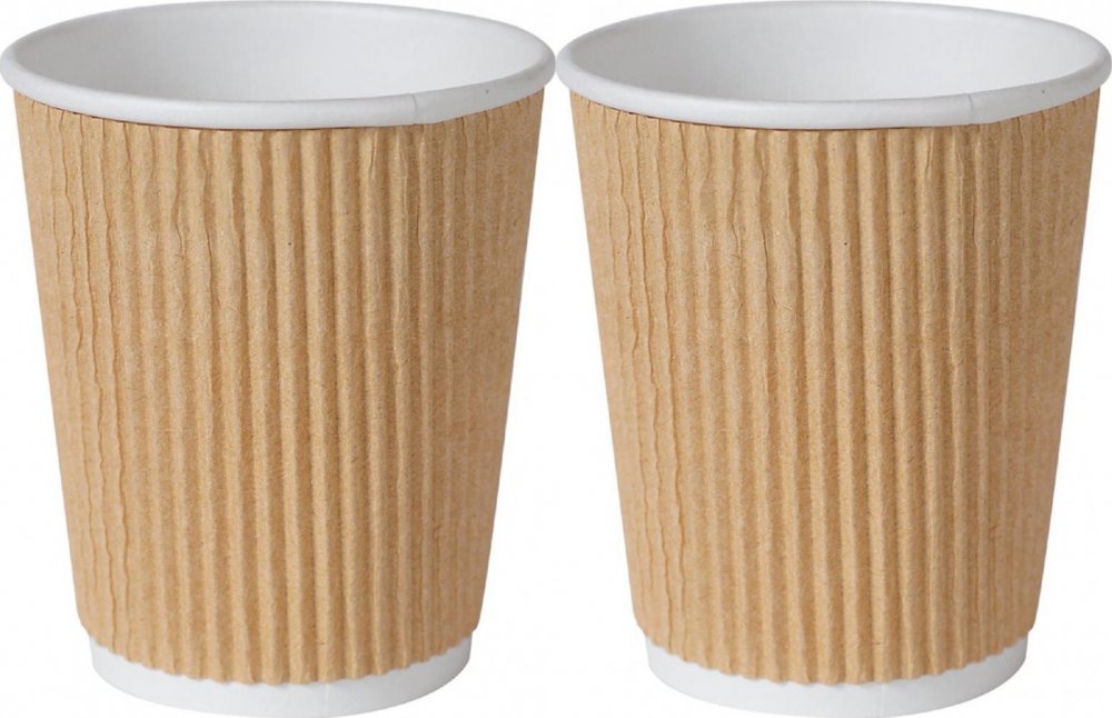 2x Kubki jednorazowe Eco Duni, 240ml, karton, PAP/PBS, 25 sztuk, brązowy SUP