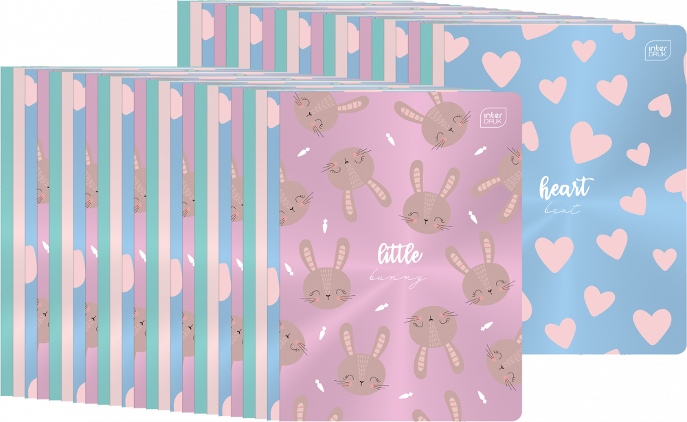 80x Zeszyt w kratkę Interdruk Metallic, A5, 16 kartek, mix wzorów