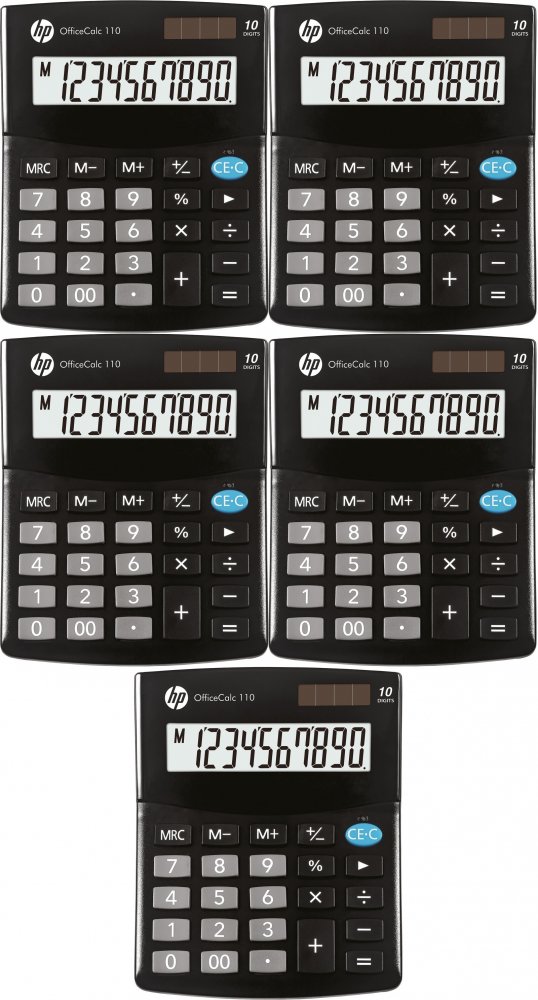5x Kalkulator biurowy HP-OC 110/INT BX, 10-cyfr, czarny