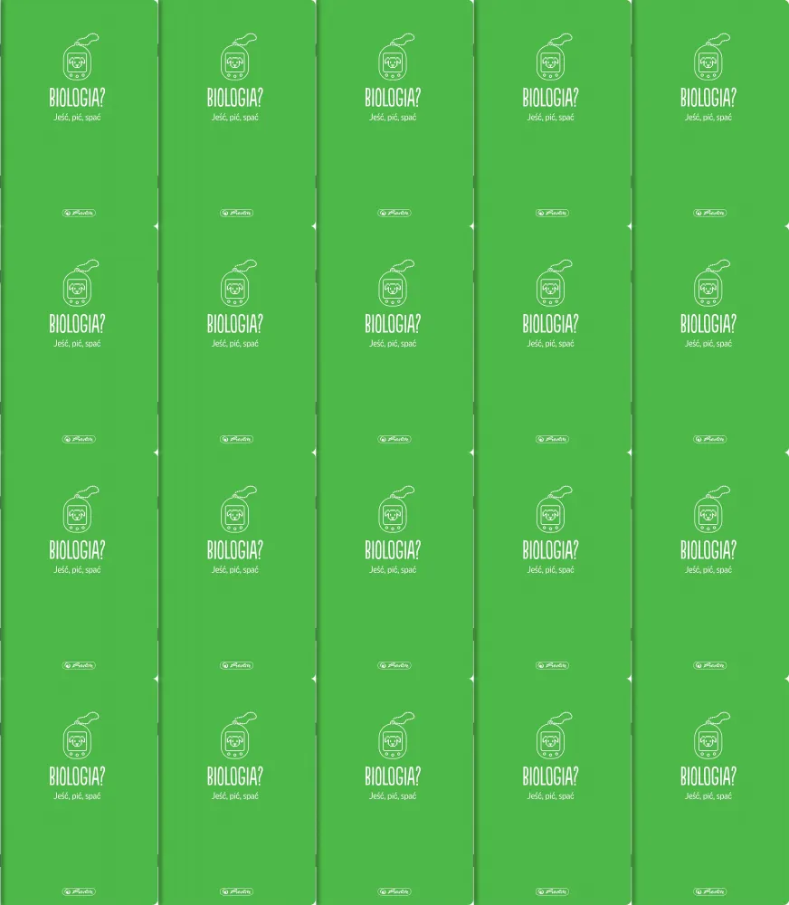 20x Zeszyt przedmiotowy w kratkę Herlitz Biologia, A5, miękka oprawa, 60 kartek, zielony