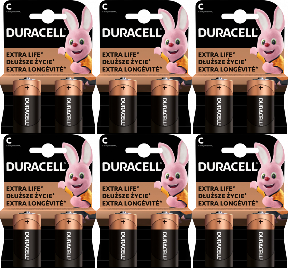 6x Bateria alkaliczna Duracell, LR14/C, 2 sztuki