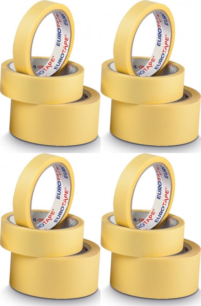 8x Taśma maskująca Dalpo, Euro-Tape, 48mm x 33m, żółty