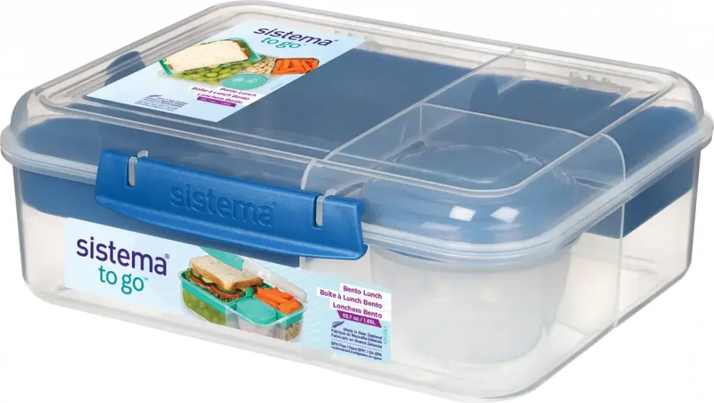 Lunchbox Sistema Bento Lunch To Go, 1.65l, z pojemnikiem na jogurt 150ml, mix kolorów