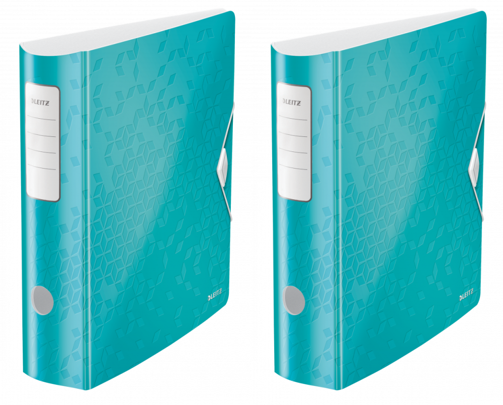 2x Segregator A4 Leitz 180° Active Wow, 75mm, do 500 kartek, turkusowy