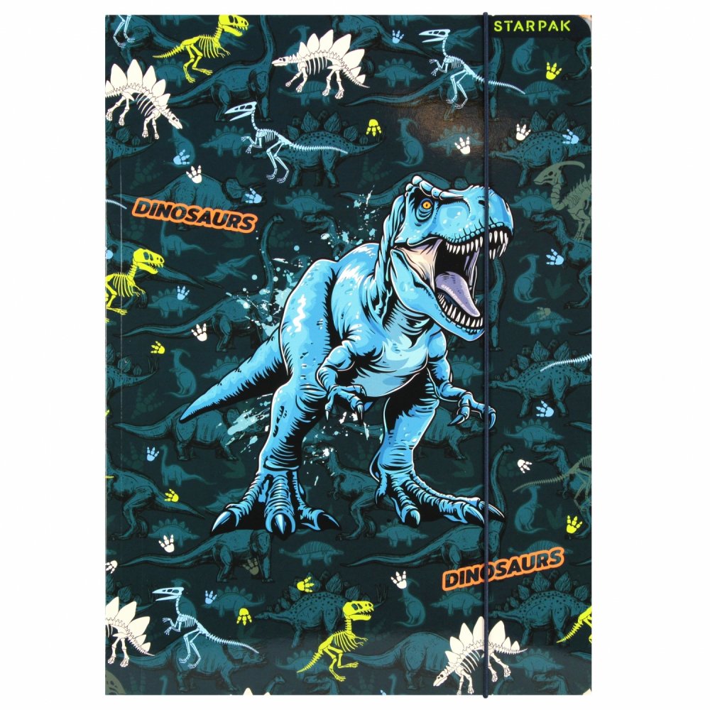 Teczka z gumką Starpak Dinozaur, A4, mix wzorów