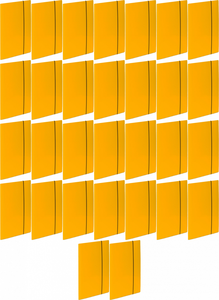 120x Teczka kartonowa z gumką VauPe Soft, A4, 450g/m2, 20mm, żółty