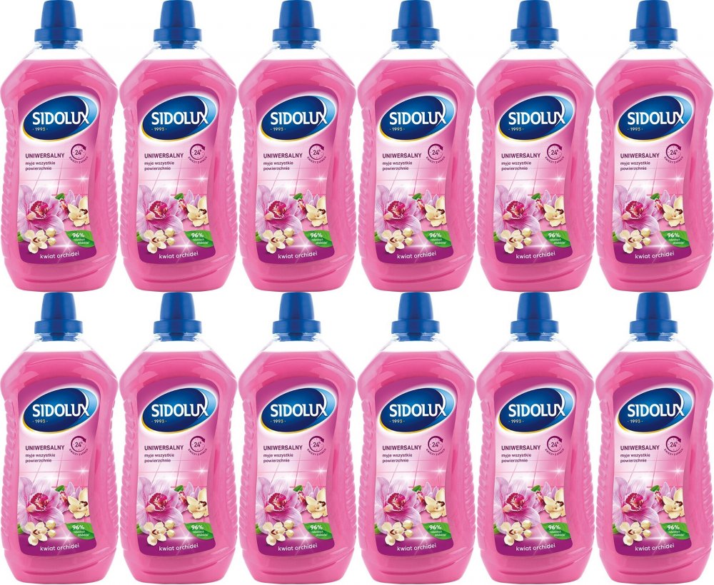 12x Płyn uniwersalny Sidolux, orchidea, 1l