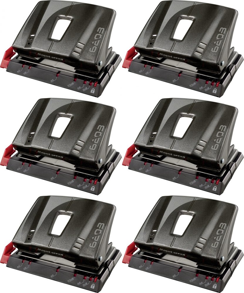 6x Dziurkacz Advanced Maped, metal, do 25 kartek, grafitowy metaliczny