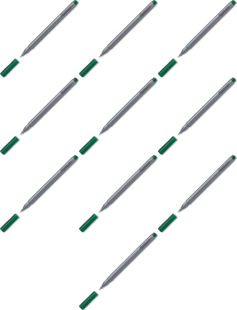 10x Cienkopis Faber-Castell Grip, 0.4mm, zielony