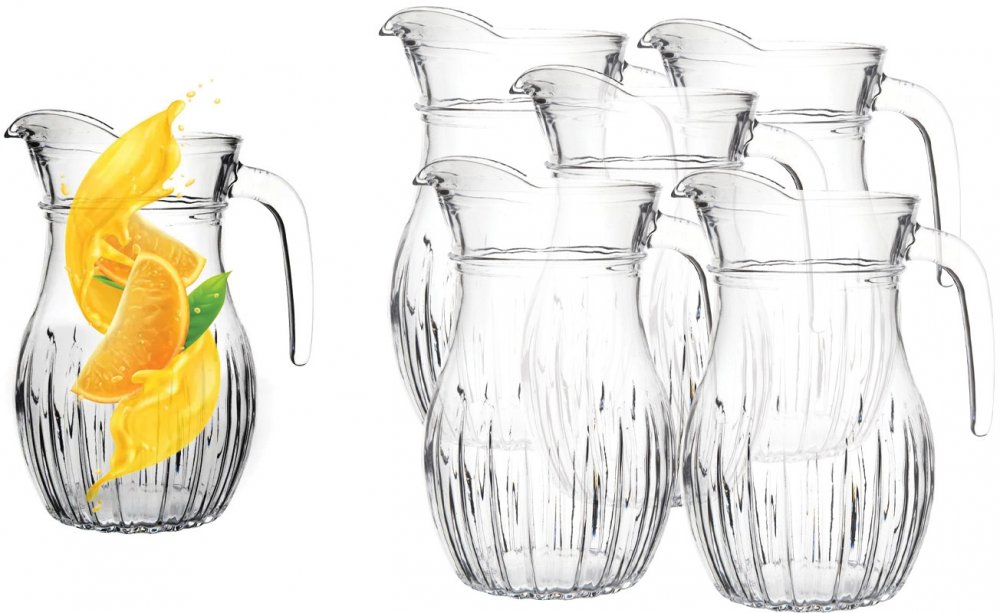 6x Dzbanek do wody Altom Design Venus, 1.2l, przezroczysty