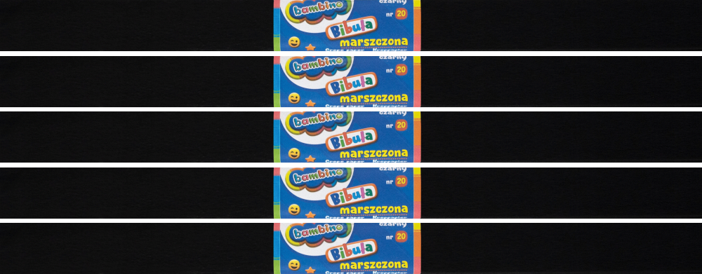 5x Bibuła marszczona Bambino, 200x50cm, czarny