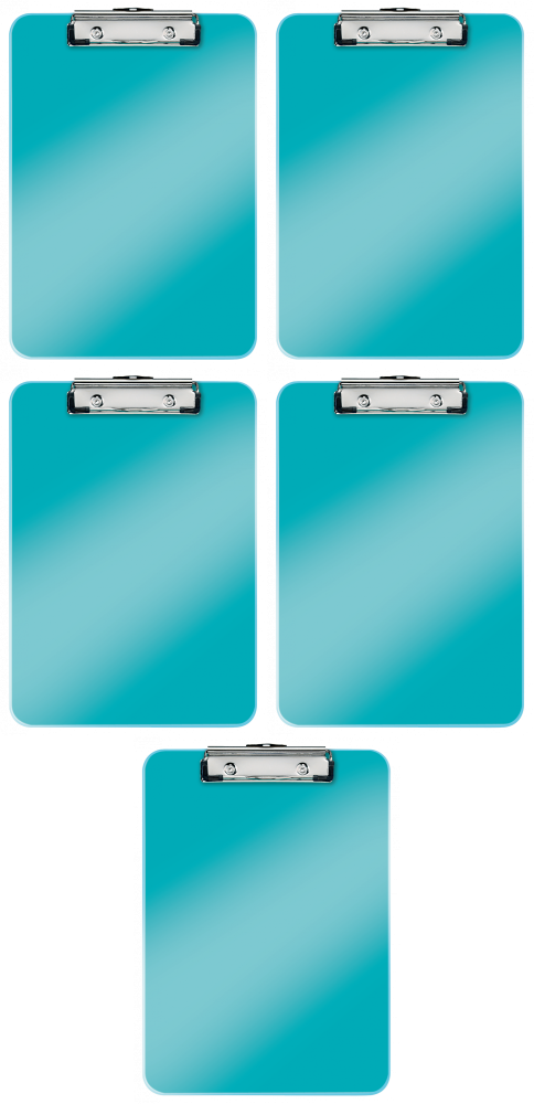 5x Clipboard Leitz Wow, A4, turkusowy