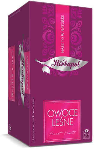 Herbata owocowa-ziołowa w kopertach Herbapol Breakfast, owoce leśne, 20 sztuk x 2g