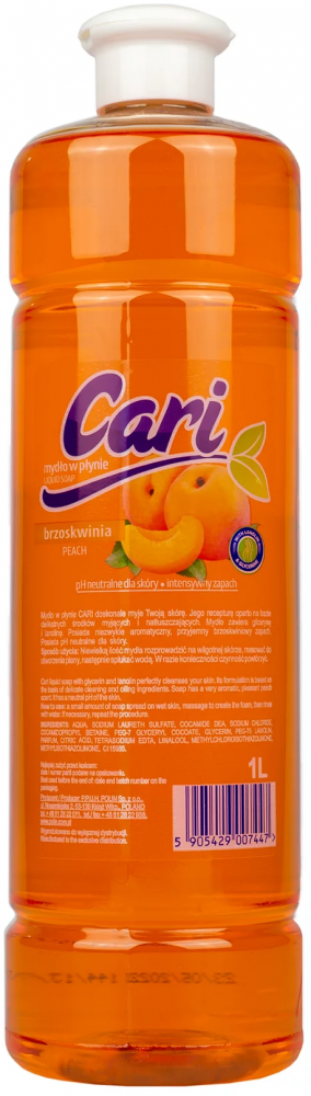 Mydło w płynie Cari, brzoskwinia, 1l