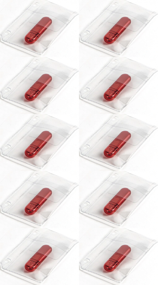 10x Koszulki krystaliczne na pendrive, z klapką, 5 sztuk, przezroczysty