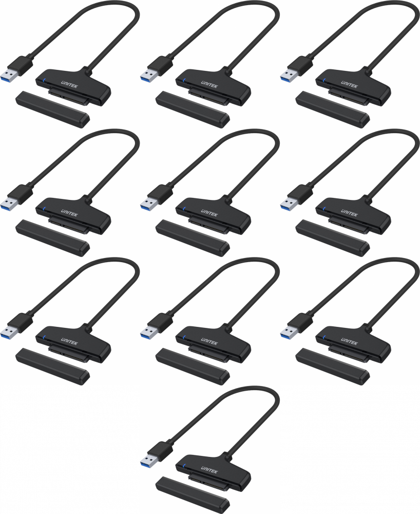10x Adapter Unitek Y-1096 mostek USB 3.0 do SATA III 6G, 30cm, czarny