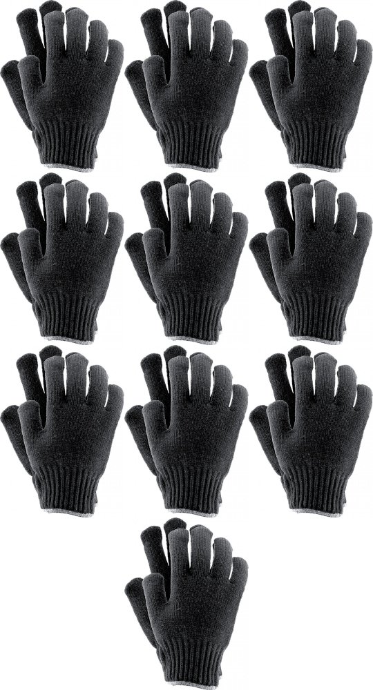 10x Rękawice robocze Reis RDZO, ocieplane, rozmiar 8, czarny