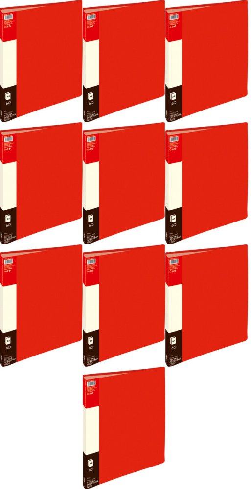 10x Album ofertowy Grand 9006A, A4, 60 koszulek, czerwony