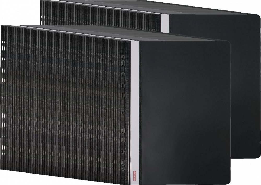 100x skoroszyt plastikowy oczkowy Biurfol, twardy, A4, do 200 kartek, czarny