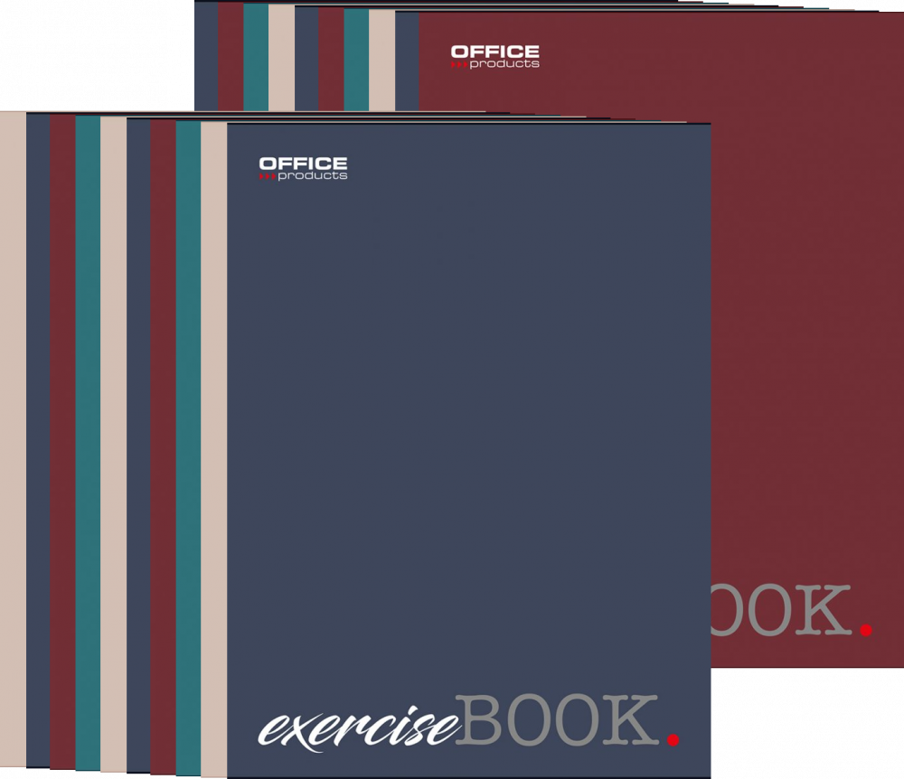 20x Zeszyt w kratkę Office Products, A5, 96 kartek, mix kolorów