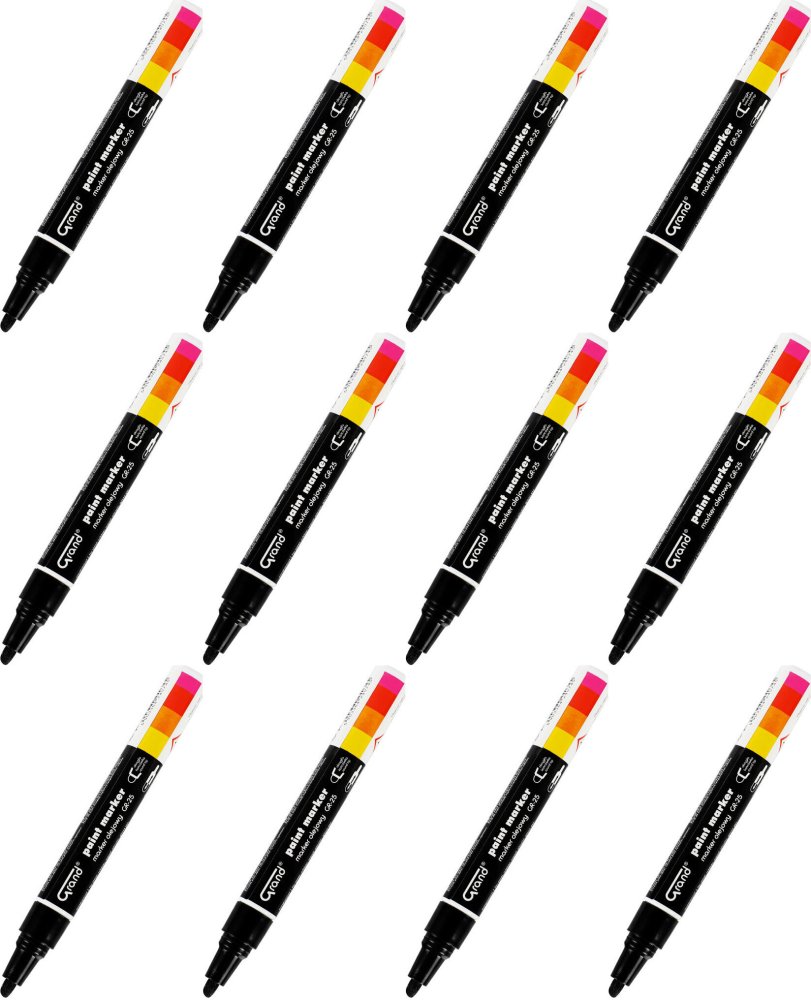 12x Marker olejowy Grand, GR-25, okrągła, 1.8mm, czarny
