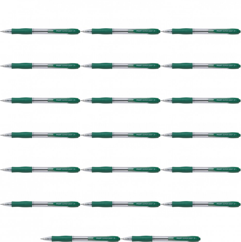 20x Długopis automatyczny Pilot, Super Grip, 0.7mm, zielony