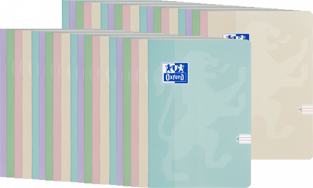 40x Zeszyt w wąskie kolorowe linie Oxford Touch Pastel, A5, miękka oprawa, 16 kartek, mix kolorów pastelowych