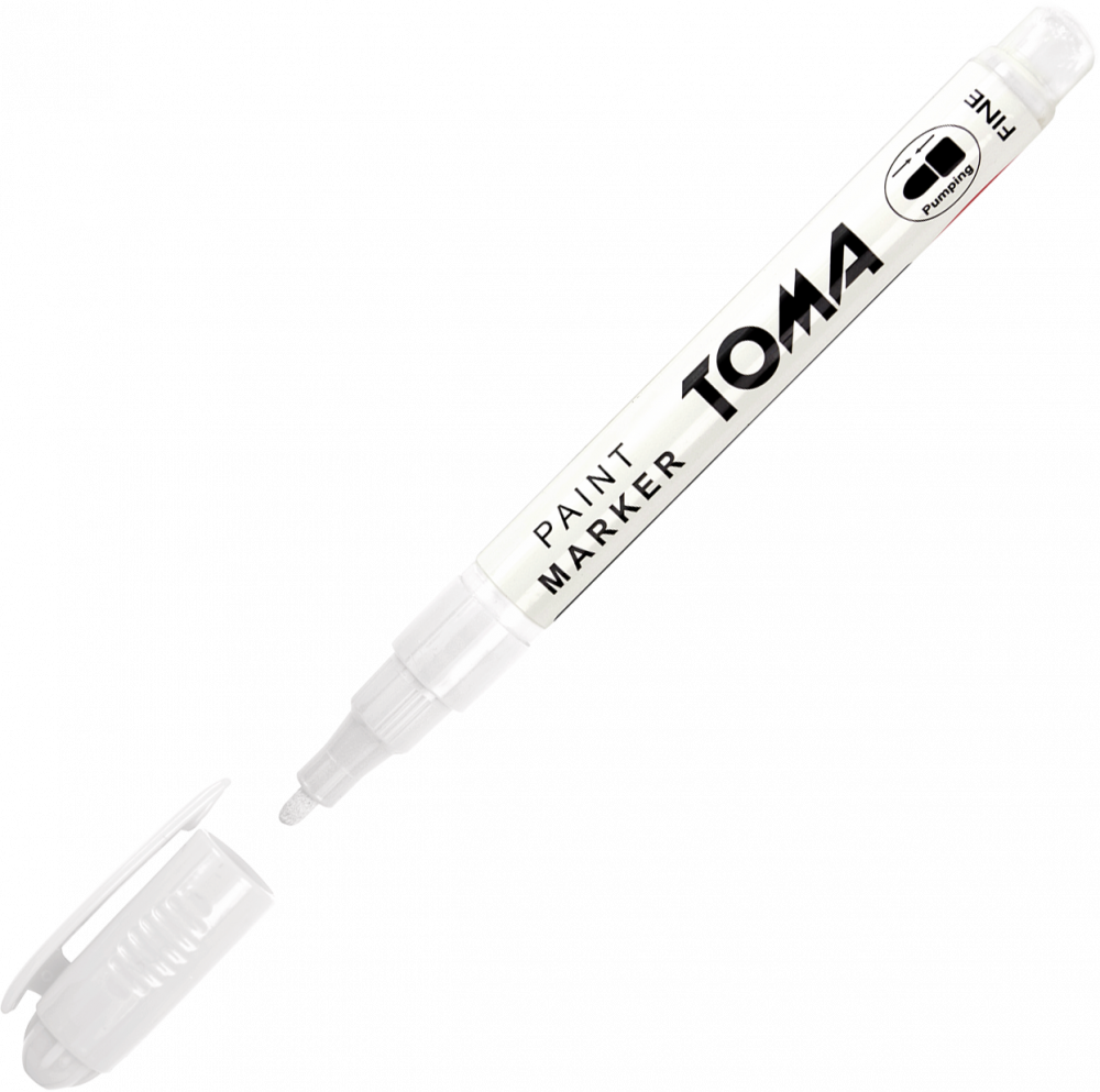 Marker olejowy Toma TO-441, Fine, okrągła, 1.5 mm, biały