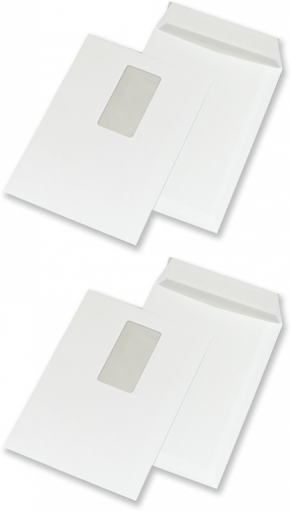 2x Koperta standardowa NC, C5, samoklejąca SK, okno lewe, 500 sztuk, biały