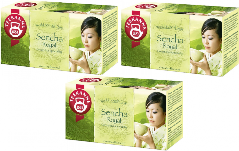 3x herbata zielona smakowa w kopertach Teekanne Sencha Royal, 20 sztuk x 1.75g