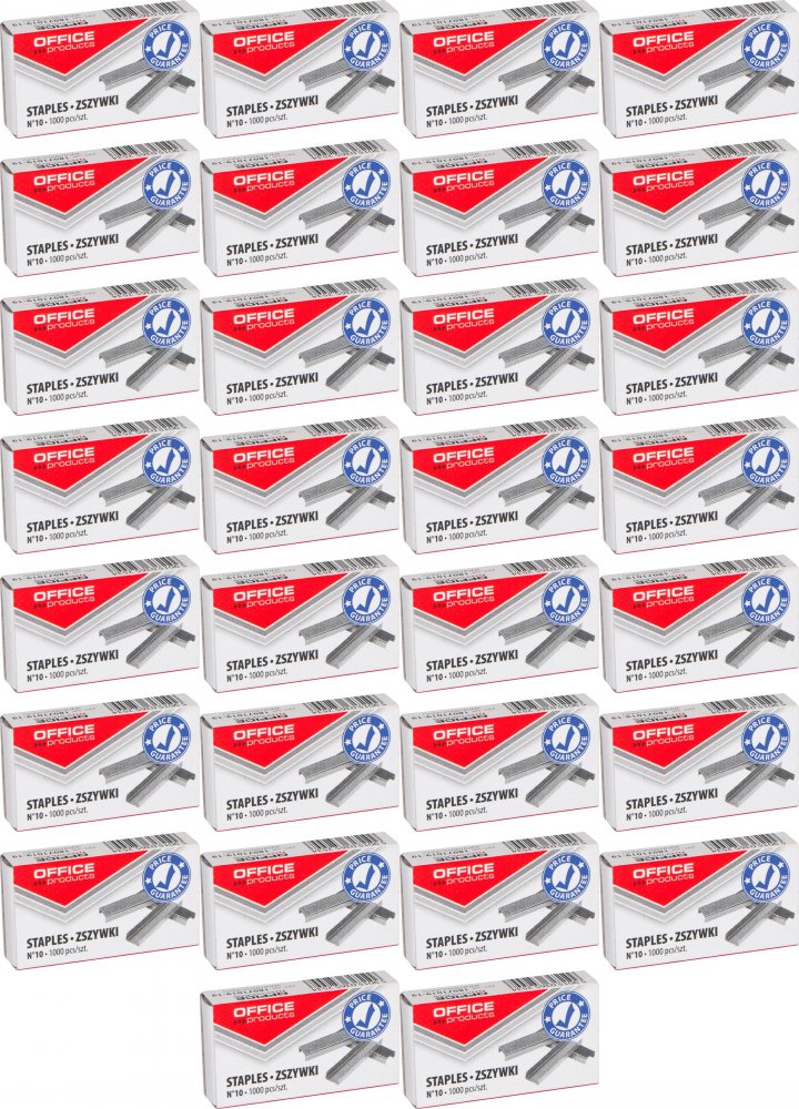 100x Zszywki Office Products 10/5, 1000 sztuk, srebrny