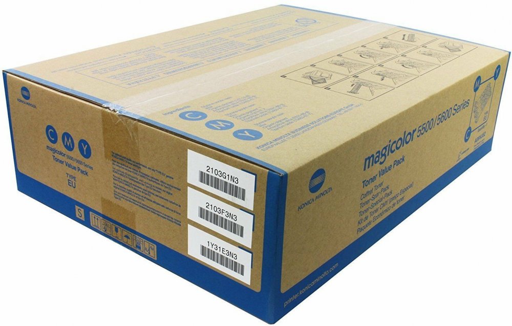 Zestaw tonerów Konica Minolta (A06VJ52), 3x6000 stron, CMY, cyan (błękitny), magenta (purpurowy), yellow (żółty)