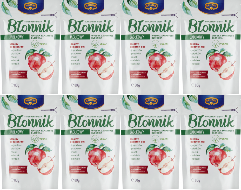 8x Błonnik jabłkowy Krüger, suplement diety, 80g